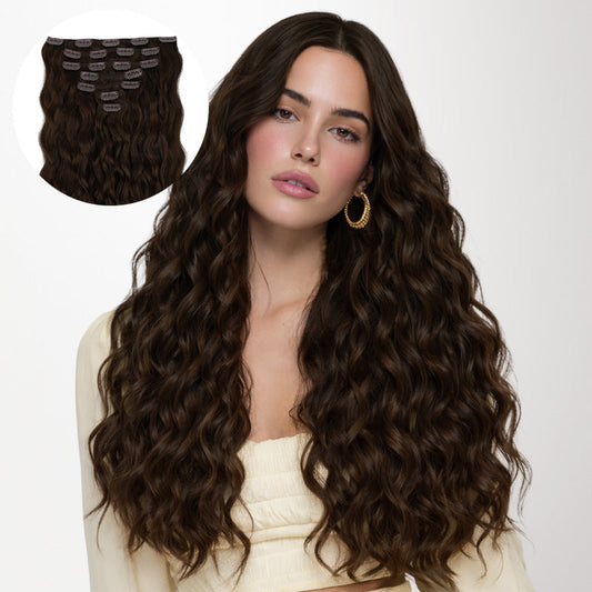 Chocolate Brown (4A) Elf Curly Clip-in Hair Extensions (120-150g)