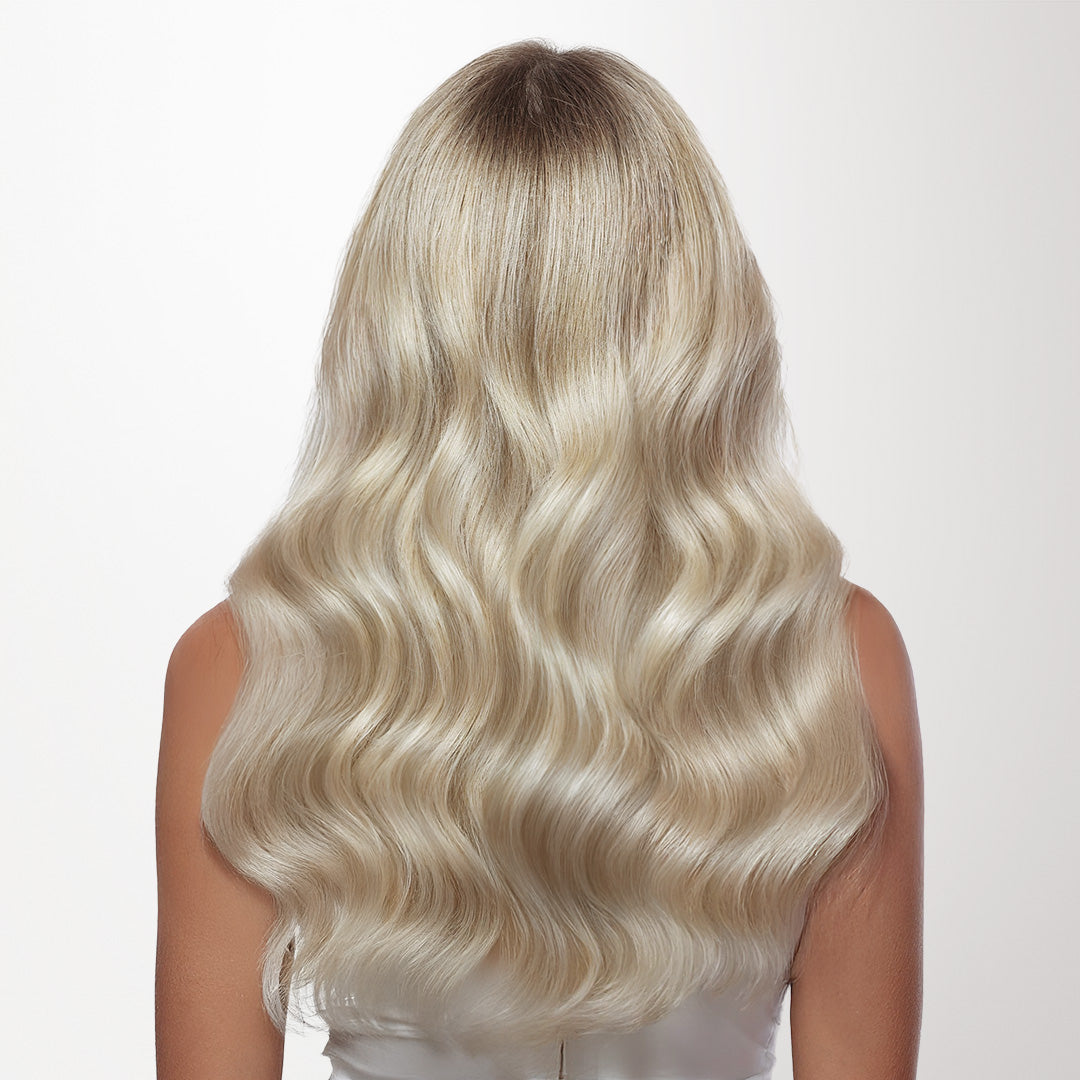 Ash Blonde Highlights (17A/60A) Butterfly Weft Human Hair Extensions (100g-150g)