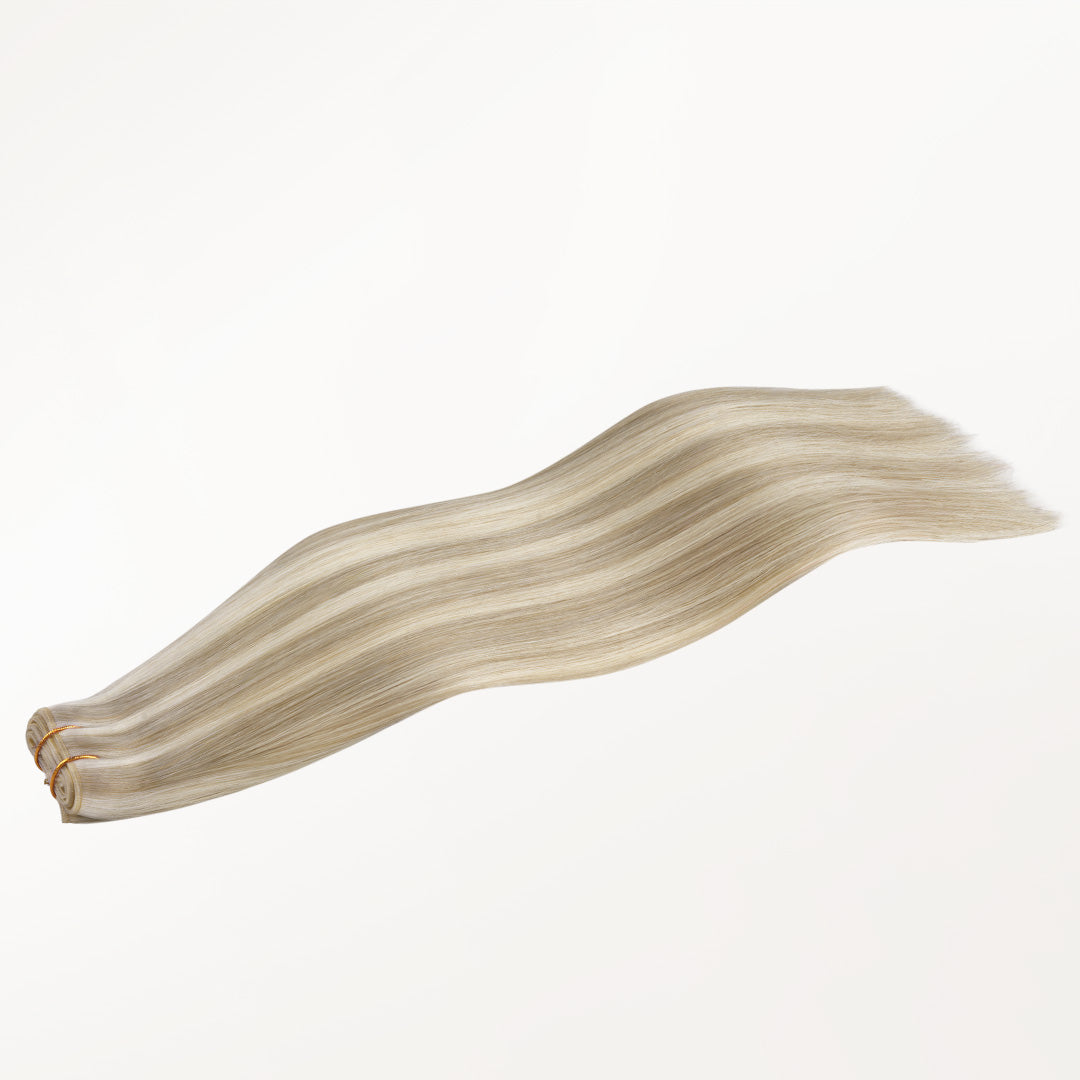 Ash Blonde Highlights (17A/60A) Butterfly Weft Human Hair Extensions (100g-150g)