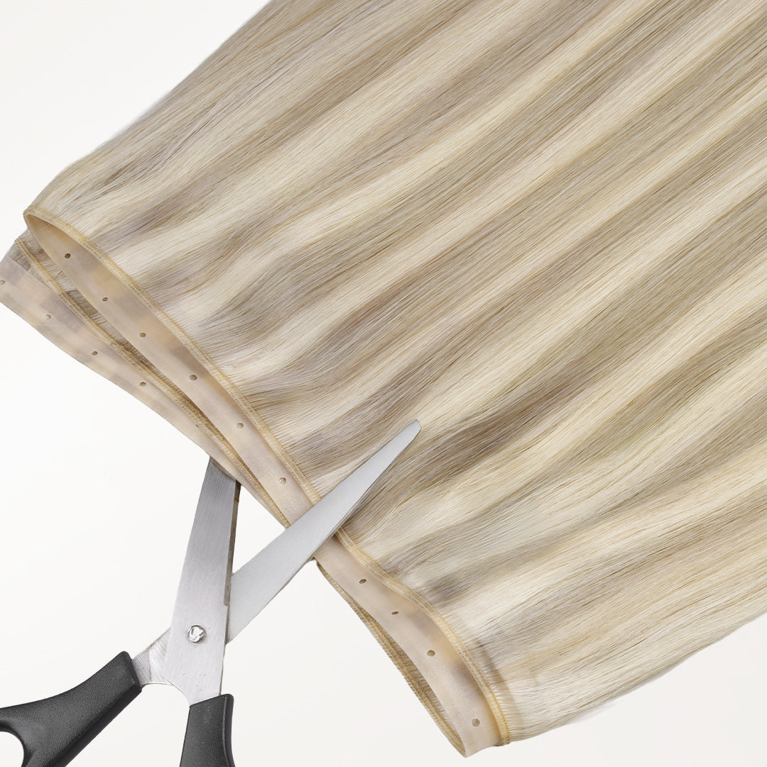 Ash Blonde Highlights (17A/60A) Butterfly Weft Human Hair Extensions (100g-150g)