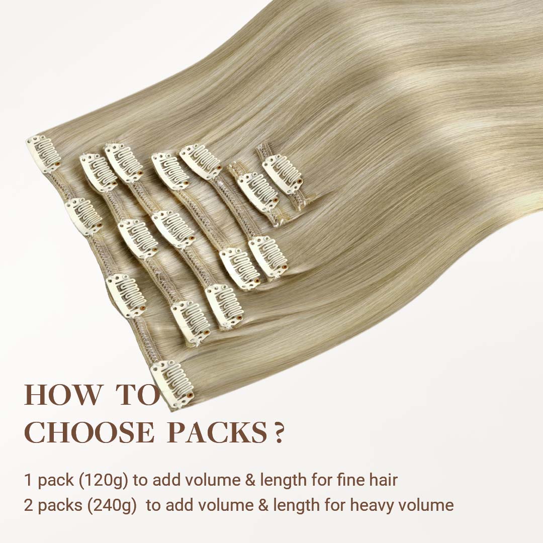 Ash Blonde Highlights (17A/60A) Classic Clip-Ins (120g-150g) [Clearance]
