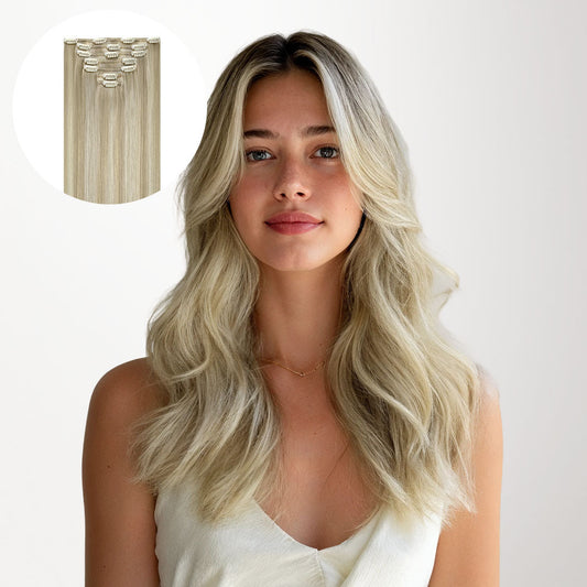 Ash Blonde Highlights (17A/60A) Classic Clip-Ins (120g-150g) [Clearance]