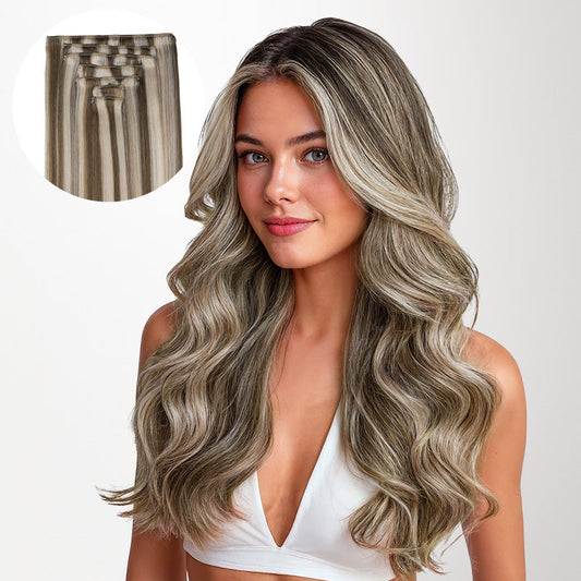 Golden Blonde Highlights (8B/60B) Full Classic Clip-Ins (160g-220g)