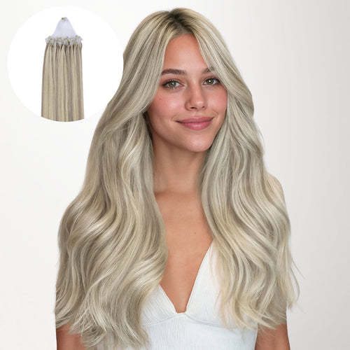 Ash Blonde Highlights (17A/60A) Feather Crochet Hair 68g