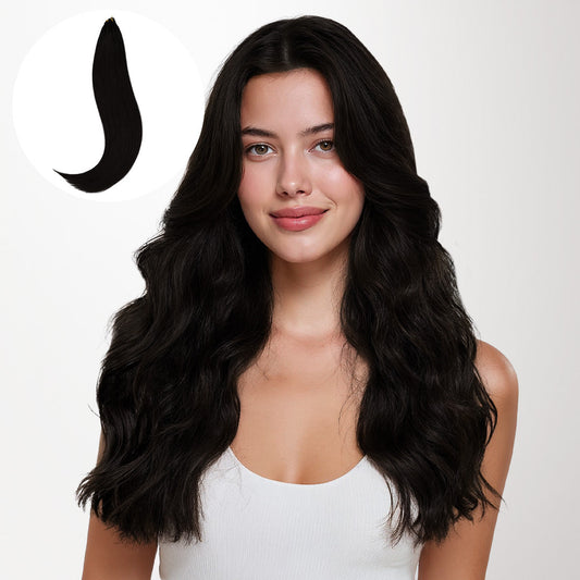 Jet Black (1) Feather Weft Hair Extension (50g-60g)