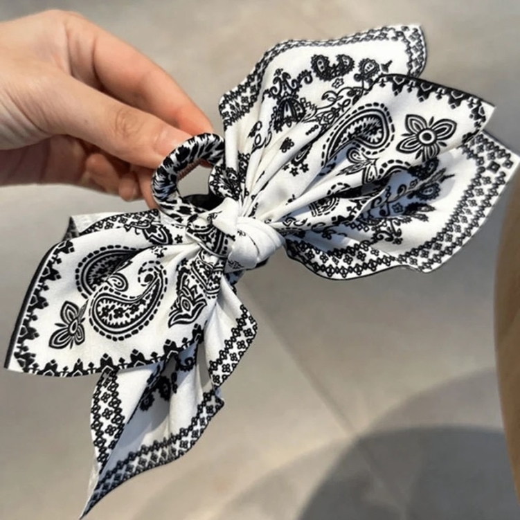 Boho Paisley Hair Bow Scrunchie - Image 2