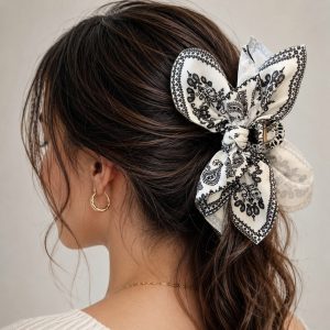 Boho Paisley Hair Bow Scrunchie